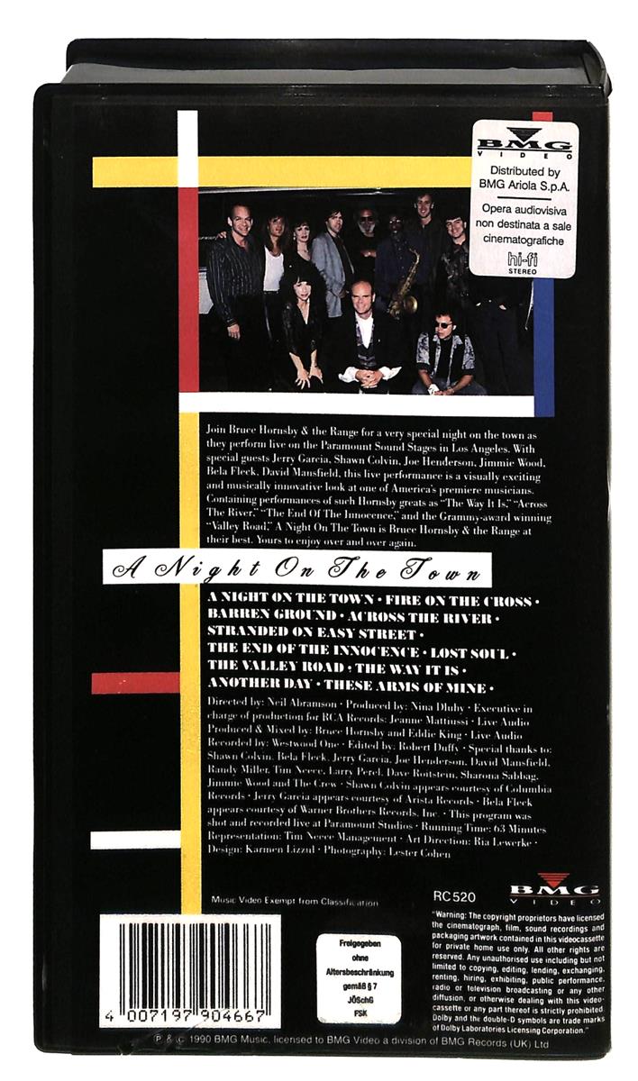 EBOND Bruce Hornsby And The Range A Night On The Town No Ita VHS VH005326