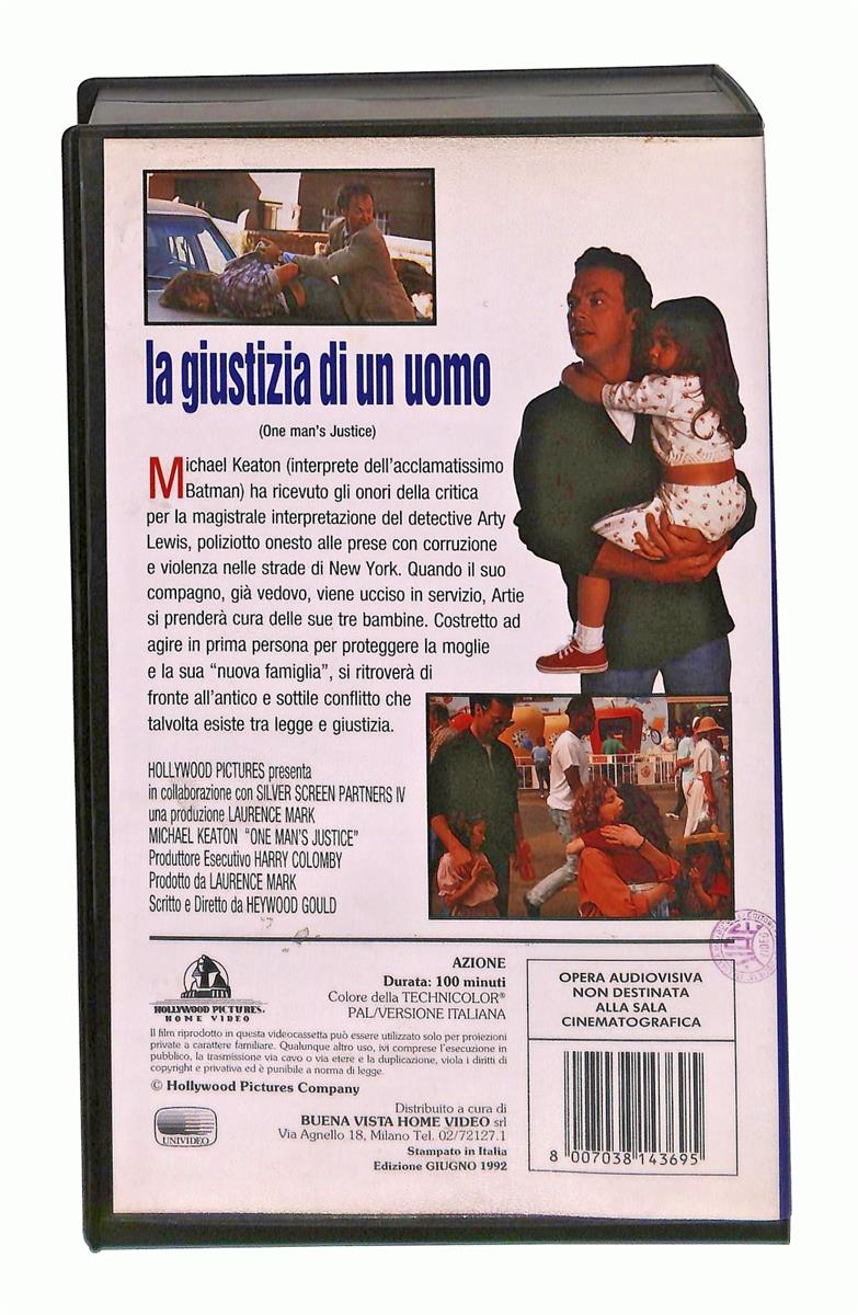 EBOND La Giustizia Di Un Uomo Hollywood Pictures Home Video VHS VH003565