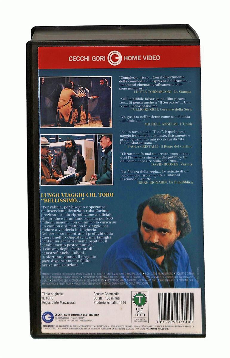 EBOND Il Toro Diego Abbatantuono Cecchi Gori VHS VH003156