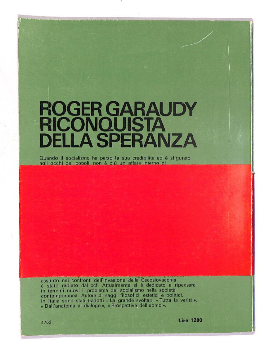 EBOND Riconquista Della Speranza Di Roger Garaudy Libro LI014807