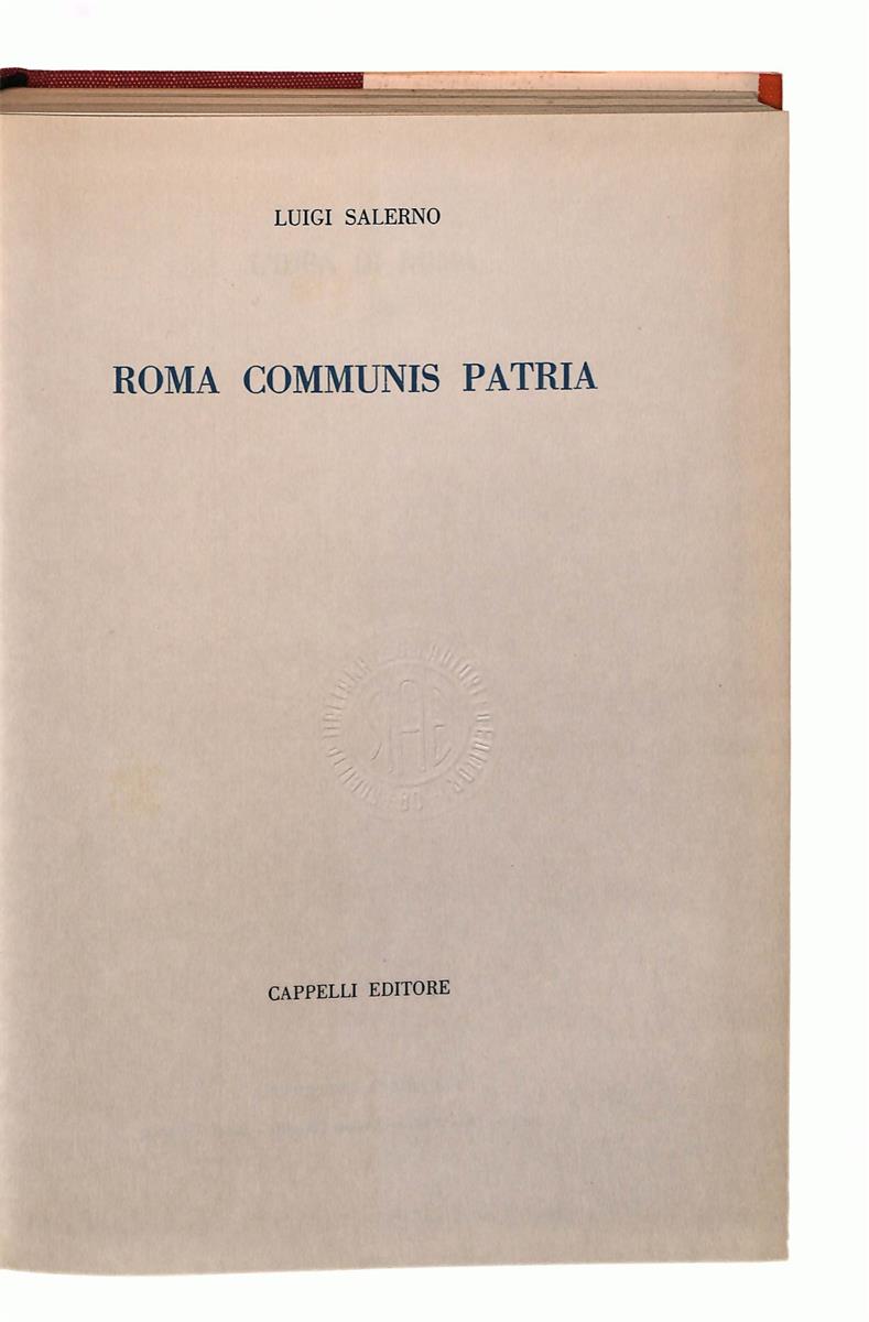 EBOND Roma Communis Patria Luigi Salerno Cappelli Libro LI042262