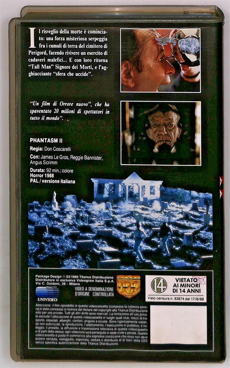 EBOND Phantasm Ii Titanus VHS VH005321