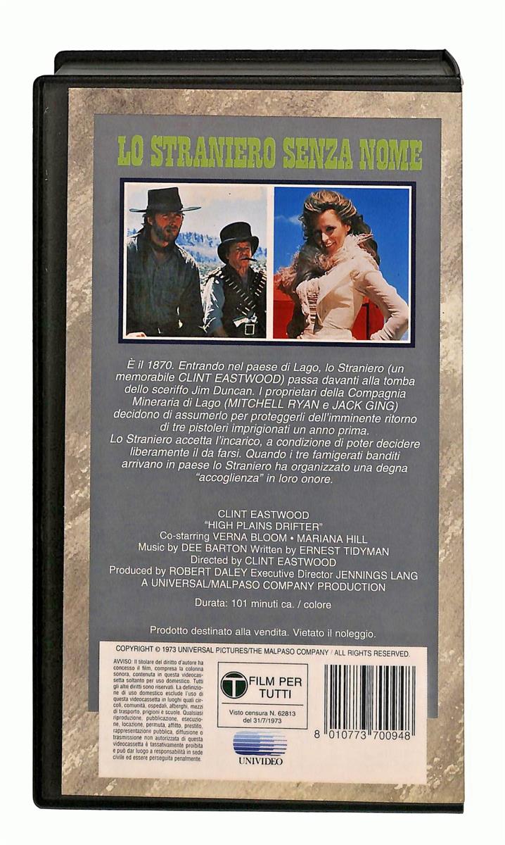 EBOND Lo Straniero Senza Nome Universal Cic VHS VH005029