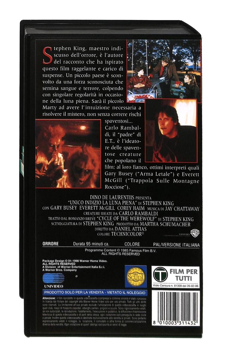 EBOND Unico Indizio La Luna Piena Wb VHS VH004202