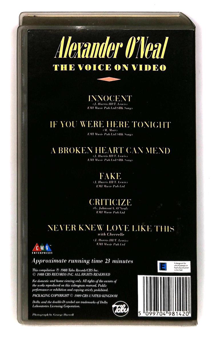 EBOND Alexander O Neal The Voice Video No Ita VHS VH003064