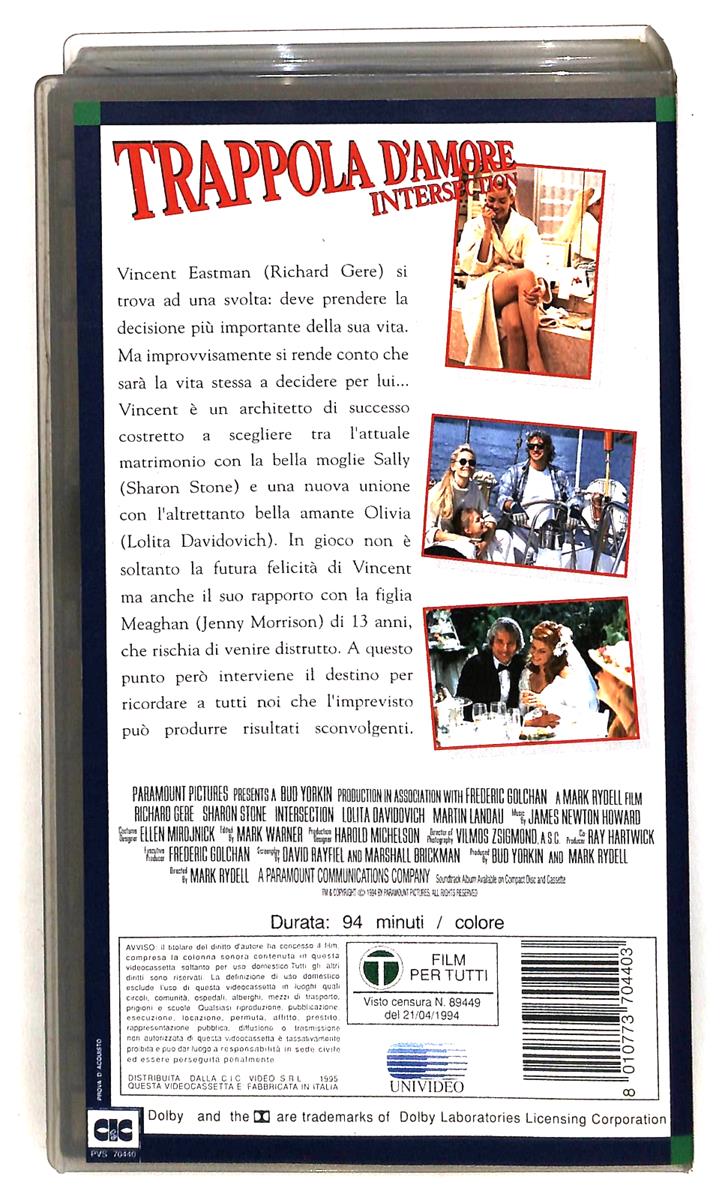 EBOND Trappola d Amore Intersection Paramount Cic VHS VH005472