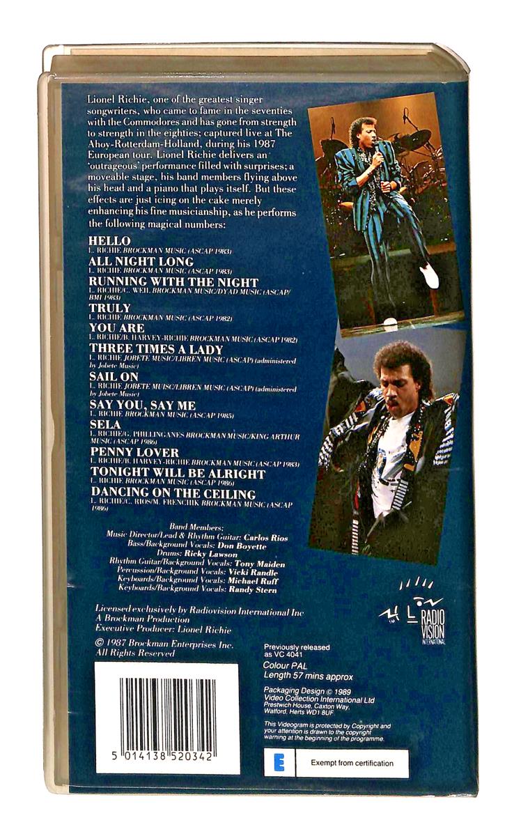 EBOND Lionel Richie Live No Ita VHS VH003011