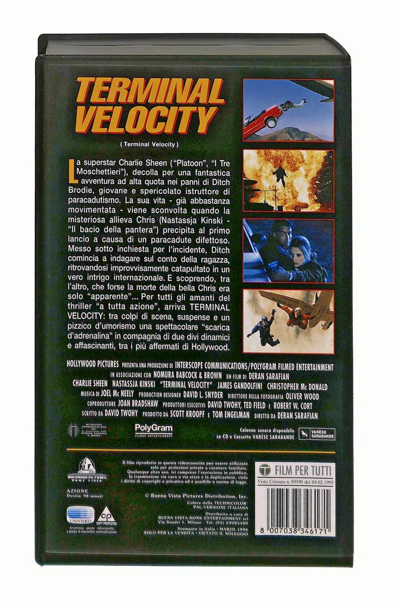 EBOND Terminal Velocity Hollywood Pictures Home Video VHS VH003574