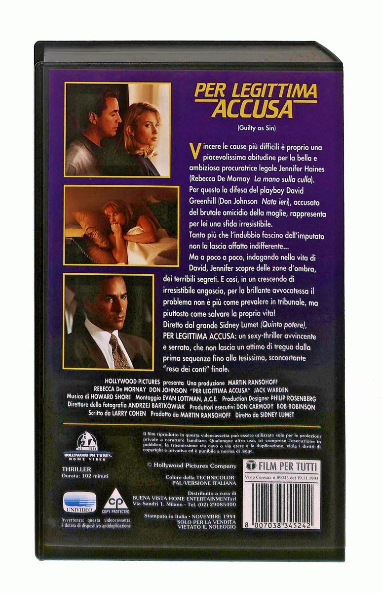 EBOND Per Legittima Accusa Hollywood Pictures Home Video VHS VH003558