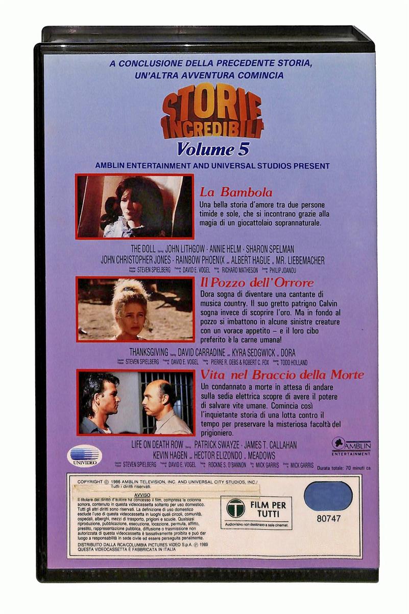 EBOND Storie Incredibili Volume 5 Universal Cic VHS VH004508