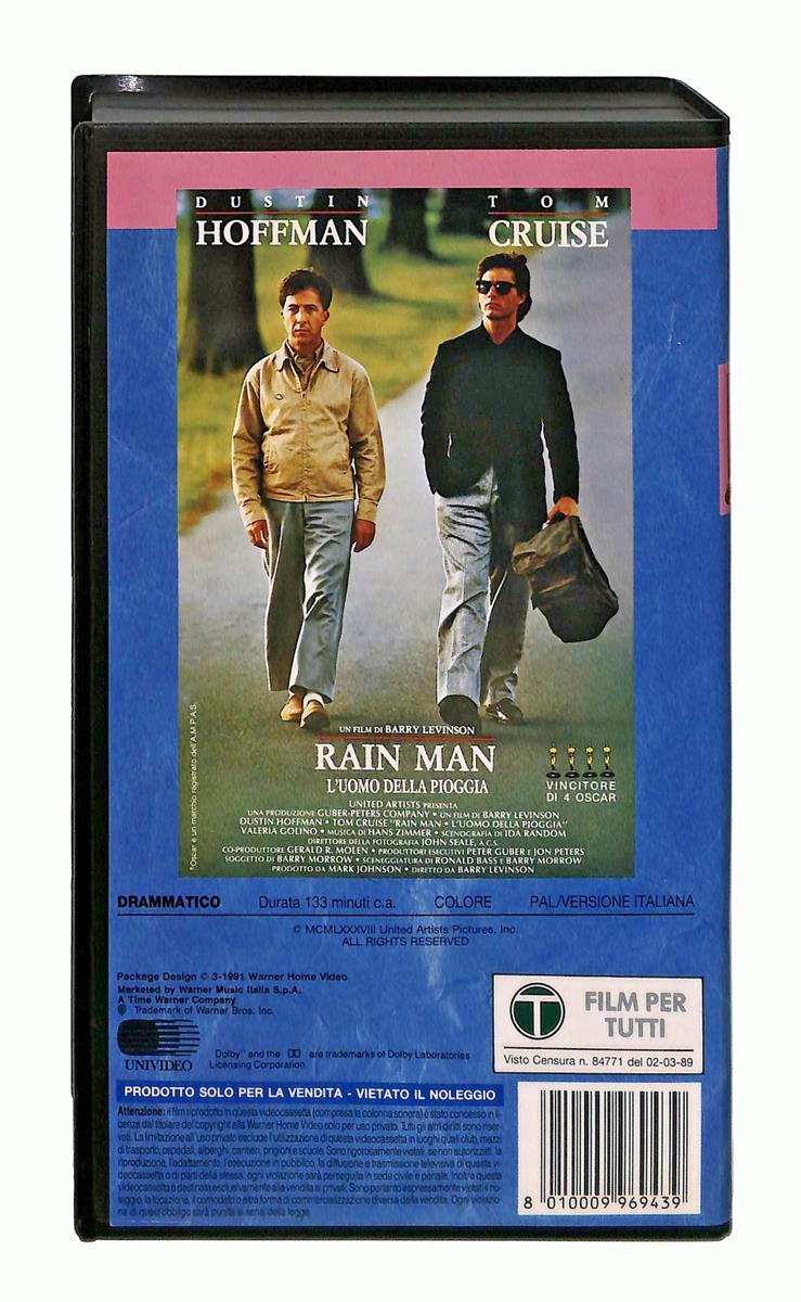 EBOND Rain Man L Uomo Della Pioggia Hoffman Cruise Gli Scudi Wb VHS VH004266