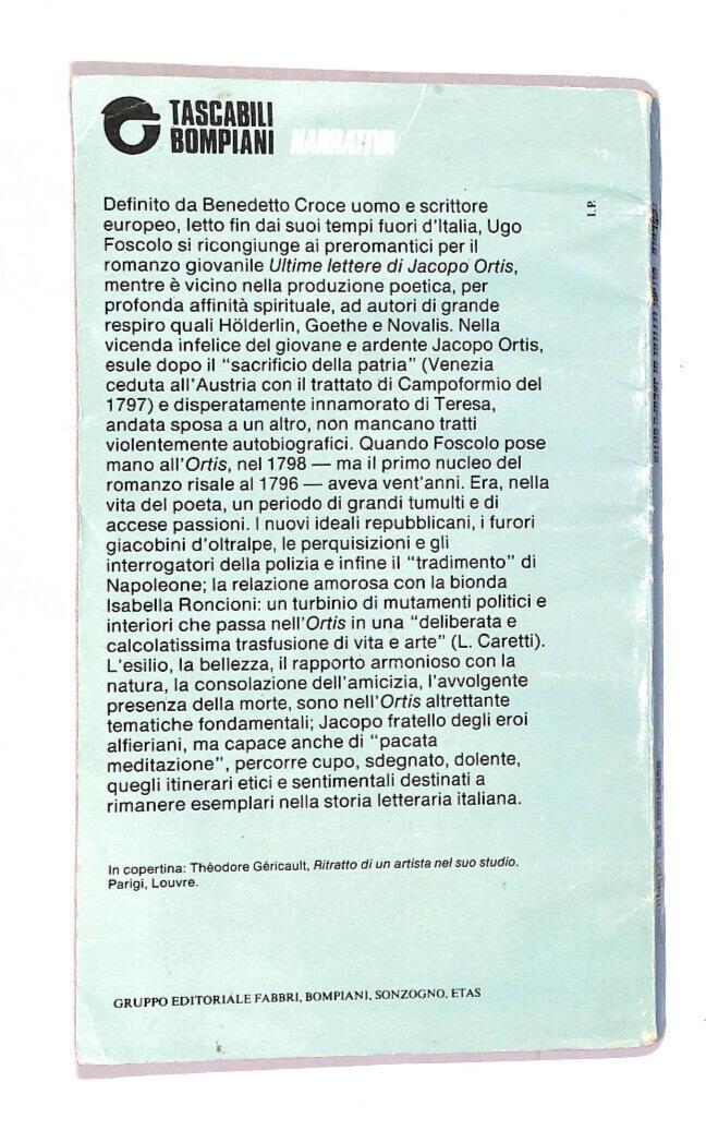 EBOND Ultime Lettere Di Jacopo Ortis Libro LI012560