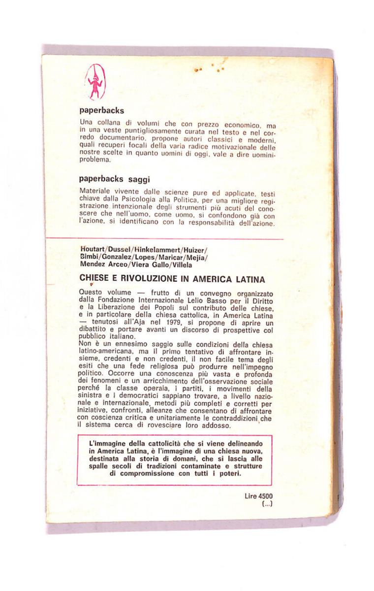 EBOND Chiese e Rivoluzione Nell'america Latina Libro LI011053