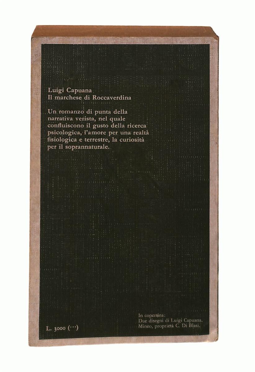 EBOND Il Marchese Di Roccaverdina Luigi Capuana Garzanti 1979 Libro LI043890