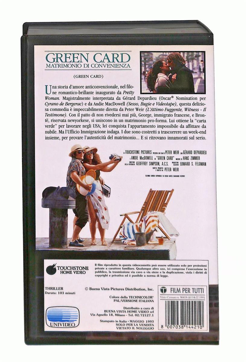 EBOND Green Card Touchstone VHS VH003533