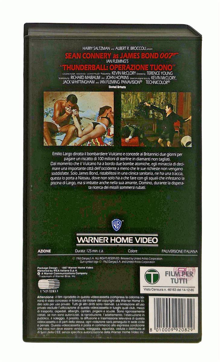 EBOND Thunderball Operazione Tuono James Bond 007 Wb VHS VH002302