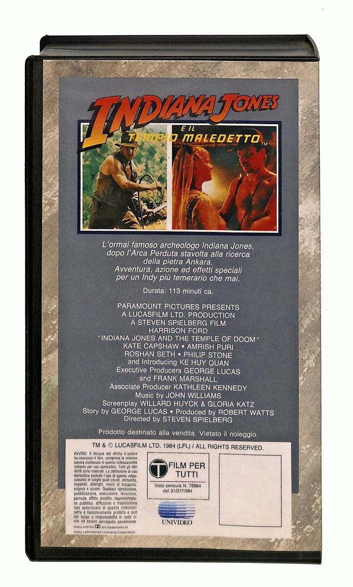 EBOND Indiana Jones e Il Tempio Maledetto Paramount Cic VHS VH005462