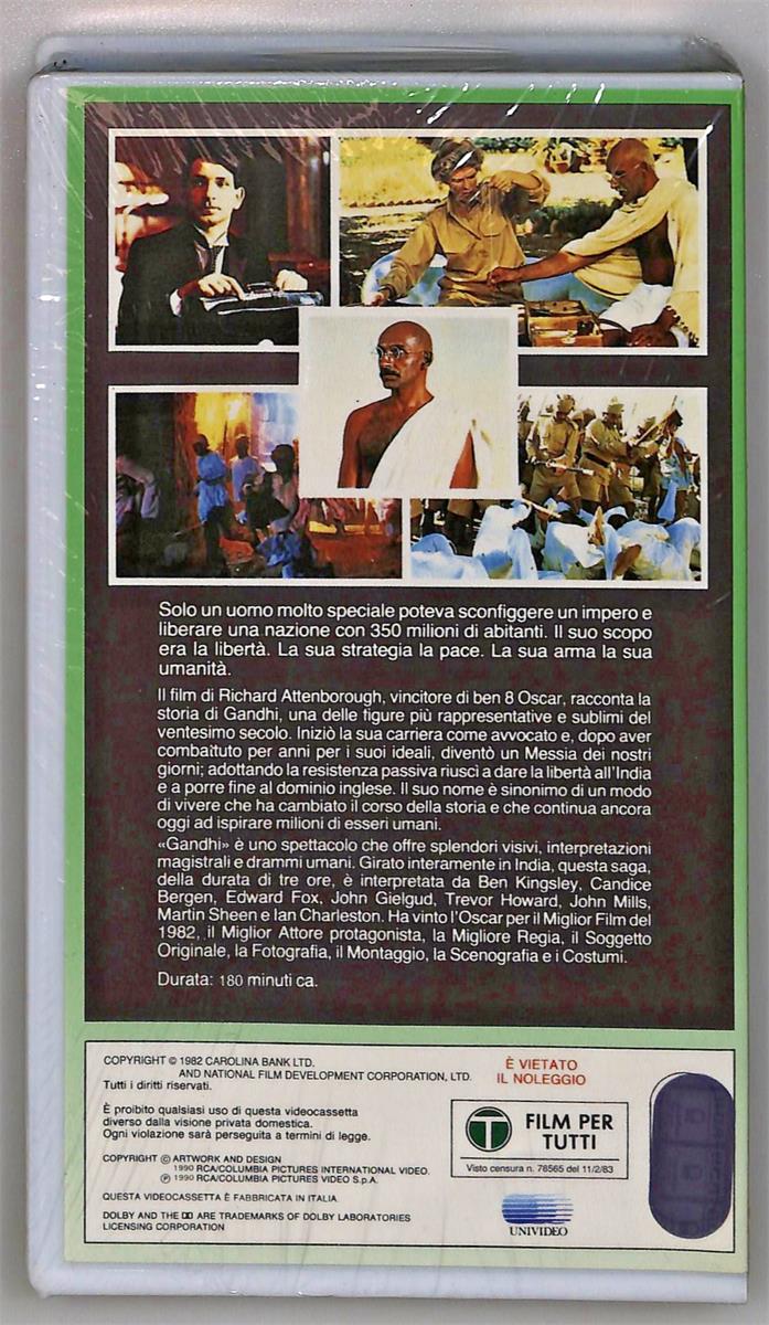 EBOND Gandhi Richard Attenborough Columbia Winners VHS VH004851