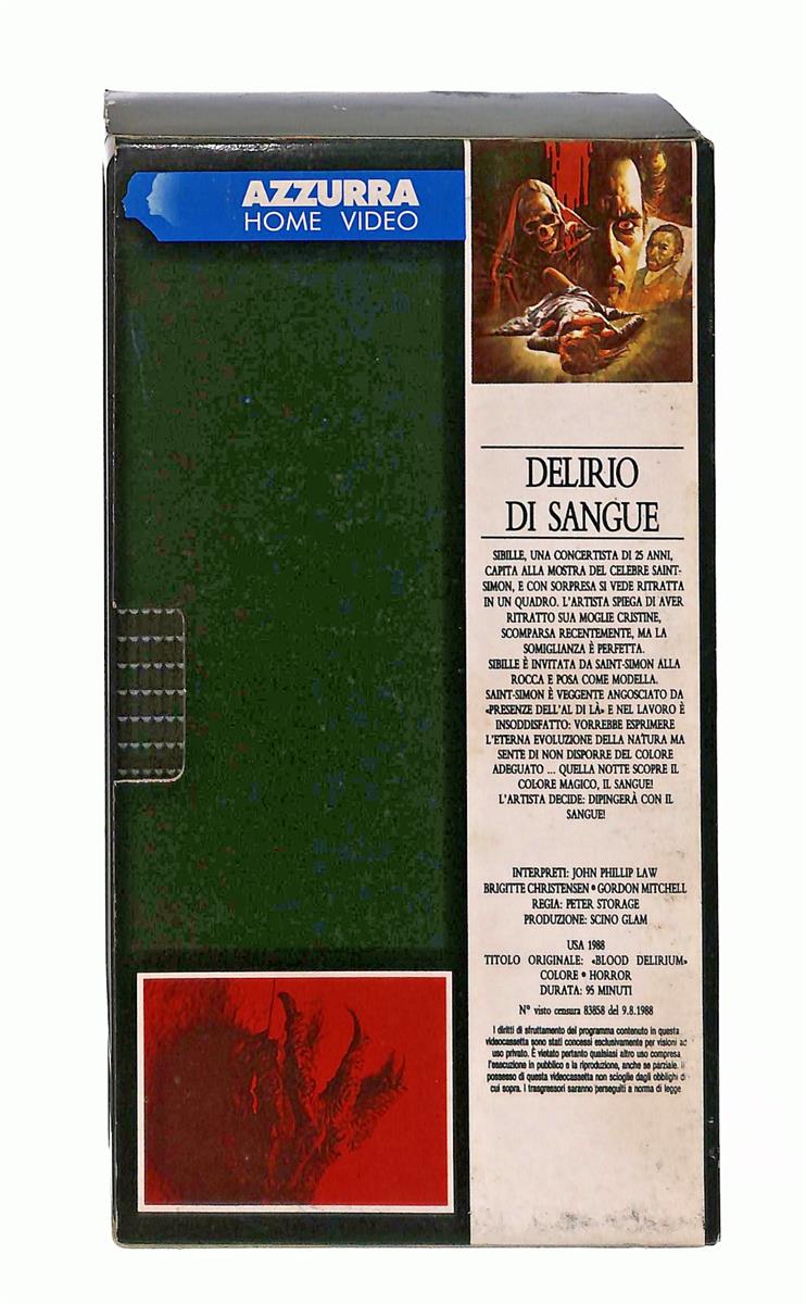 EBOND Delirio Di Sangue Azzurra Home Video VHS VH004181