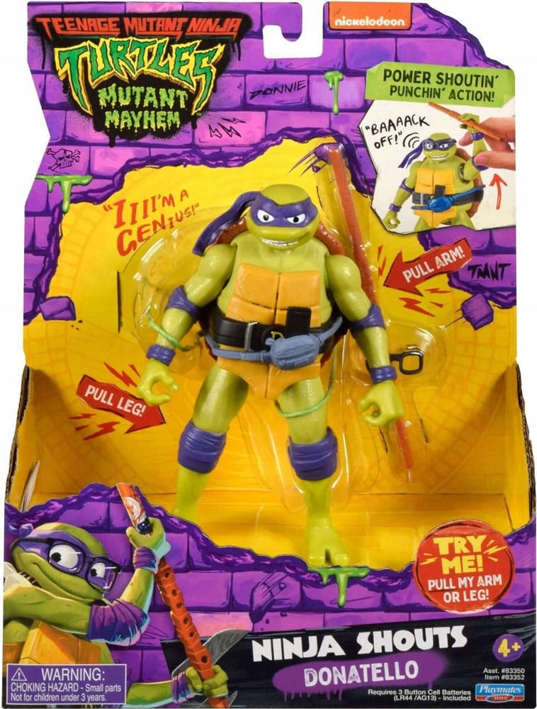 Teenage Mutant Ninja Turtles: Mutant Mayhem Ninja Shouts Action Figure Donatello 14 cm