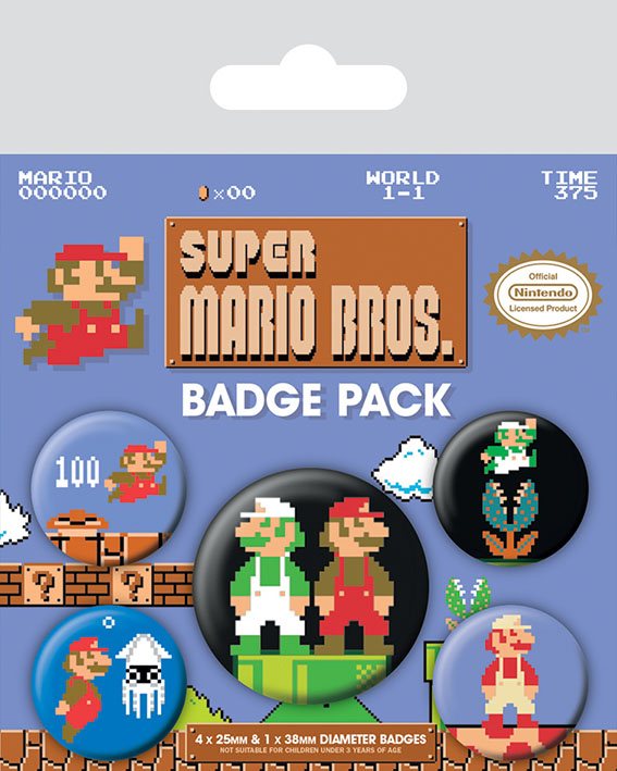 Super Mario Bros. Pin-Back Buttons 5-Pack P033925