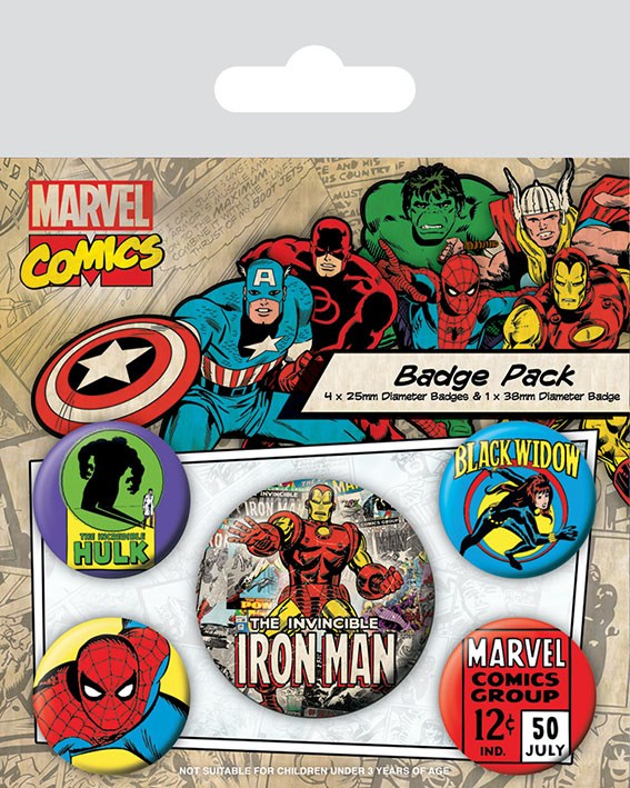 Marvel Comics Pin-Back Buttons 5-Pack Iron Man P033926