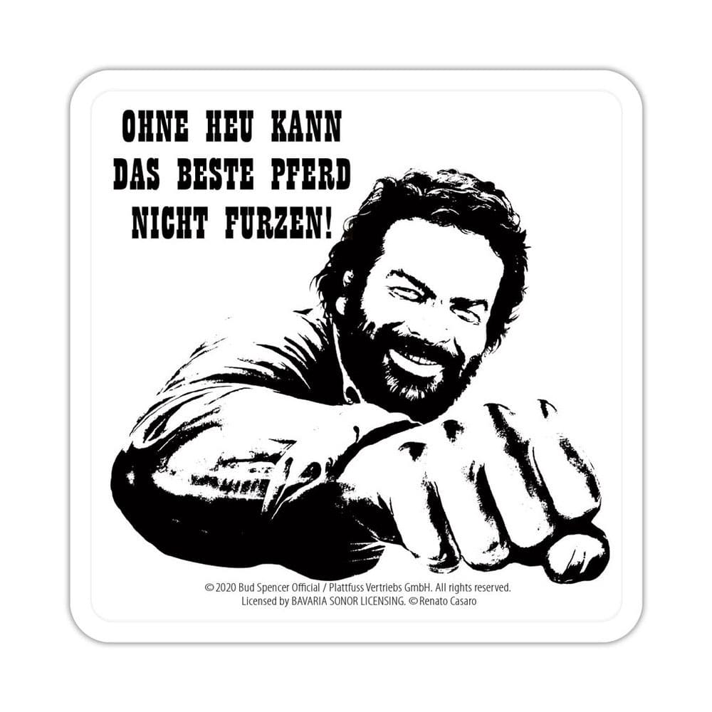 Bud Spencer Tin coasters Faust Pferd 10 x 10 cm P034031