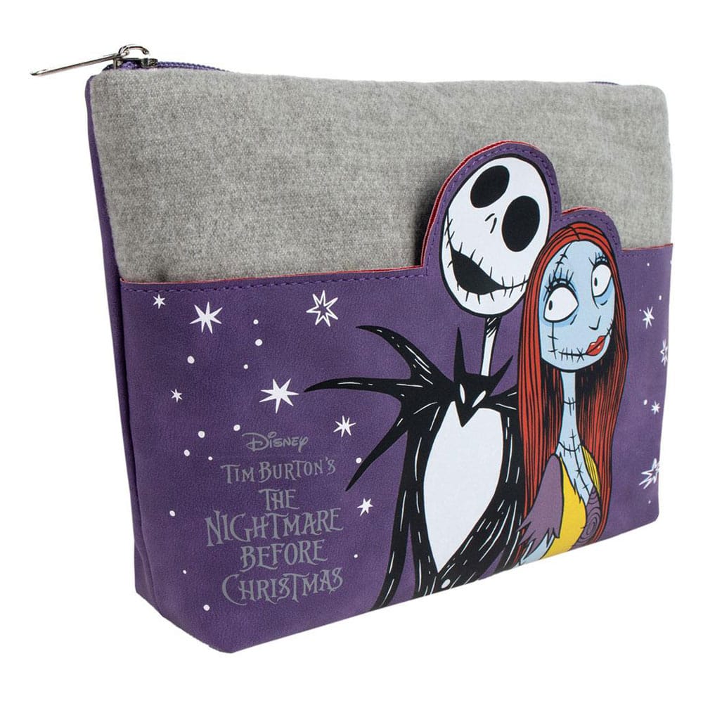 Nightmare Before Christmas Make Up Bag Jack & Sally Purple P034872