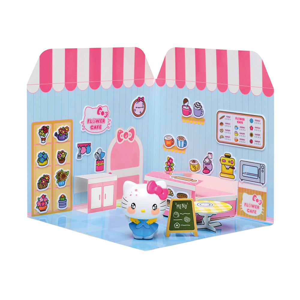 Hello Kitty and Friends Mini figure Sticker House Hello Kitty Flower Cafe P067895