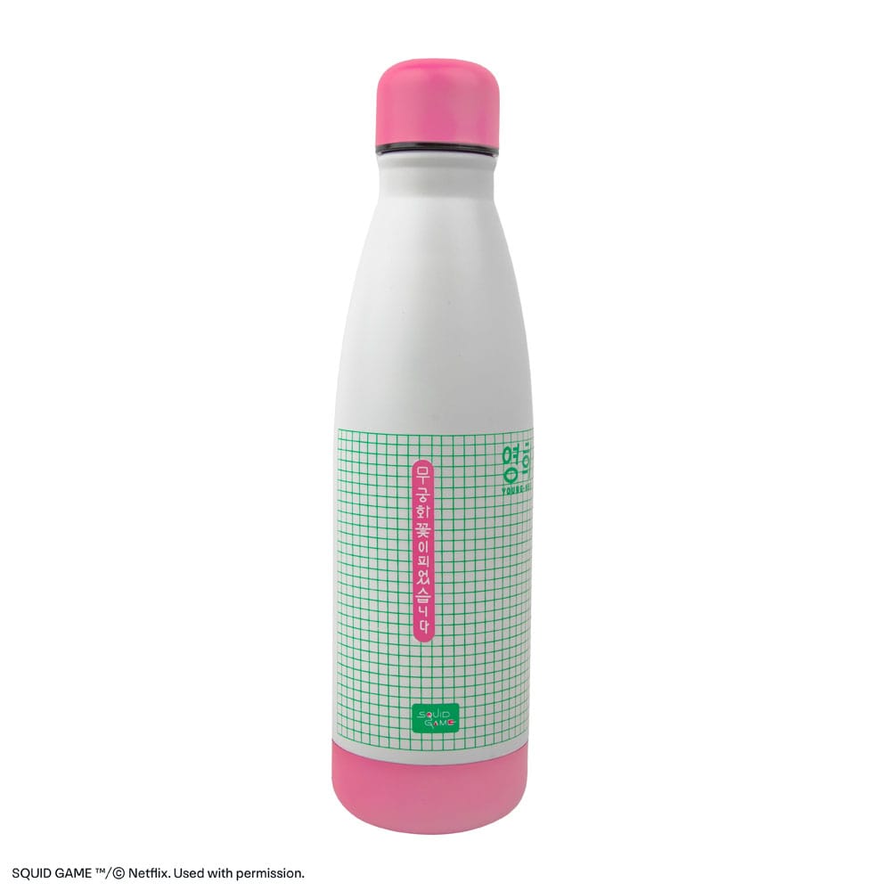 Squid Game Thermo Water Bottle Young-hee Blue & White Print P035401