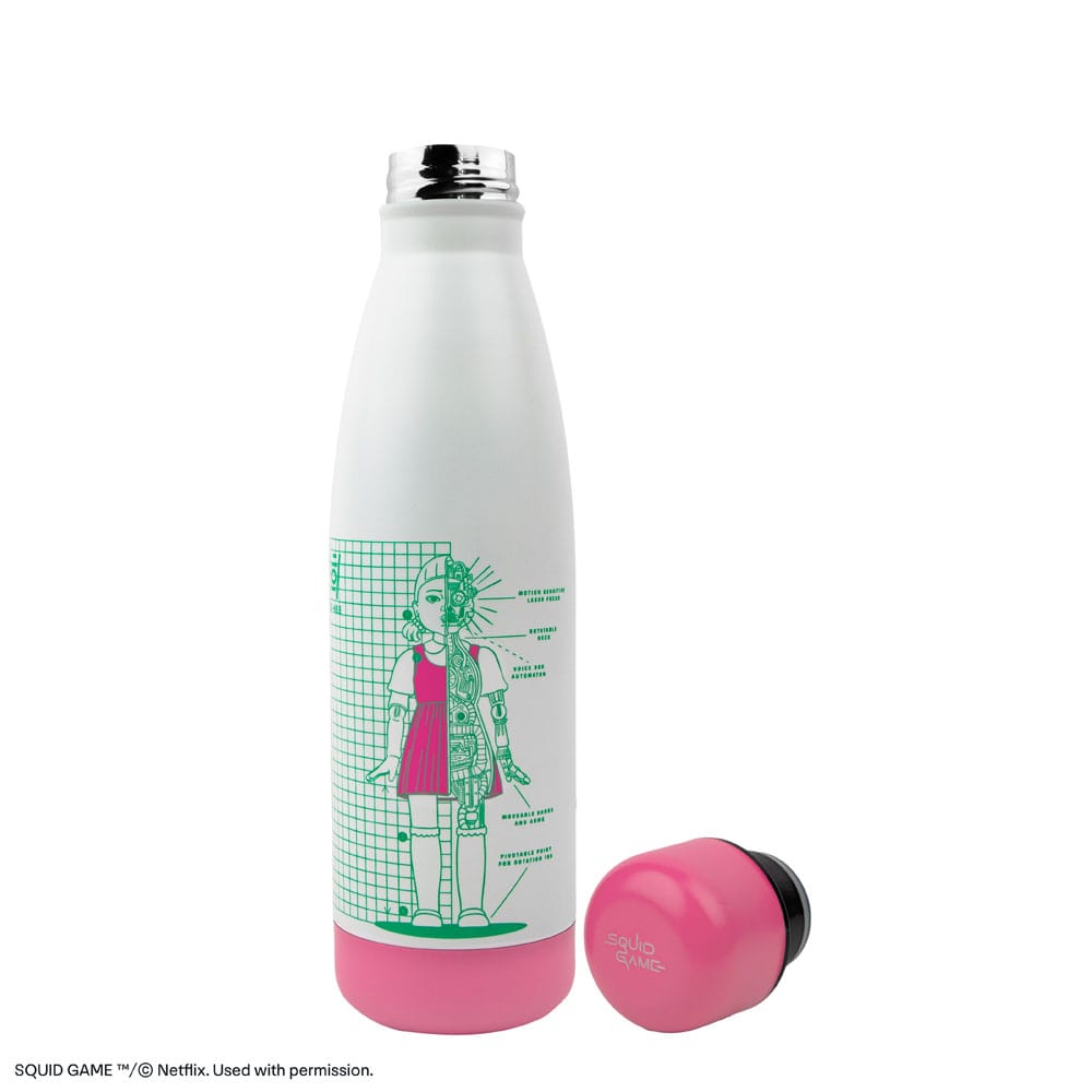 Squid Game Thermo Water Bottle Young-hee Blue & White Print P035401