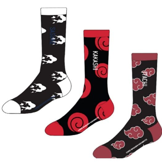 Naruto Socks Sasuke, Kakashi, Itachi 3-Pack 43-46 P035480