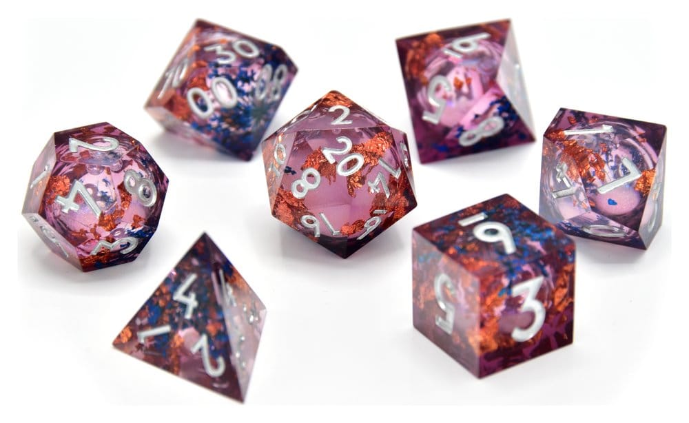 CritStones Liquid Core Dice Set Fey Mist (7) P071137