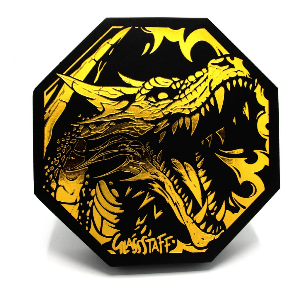 CritStones Arena Dice Tray Black Dragon (Yellow Lid) P035561