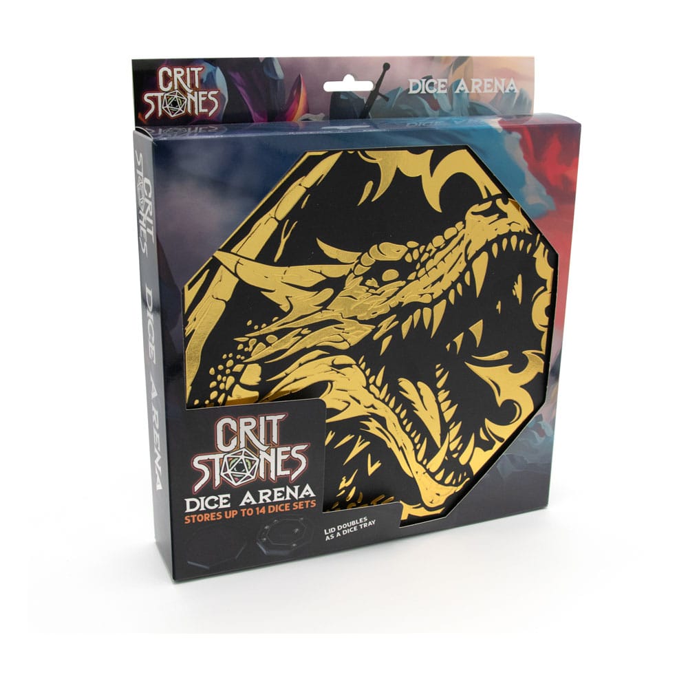 CritStones Arena Dice Tray Black Dragon (Yellow Lid) P035561