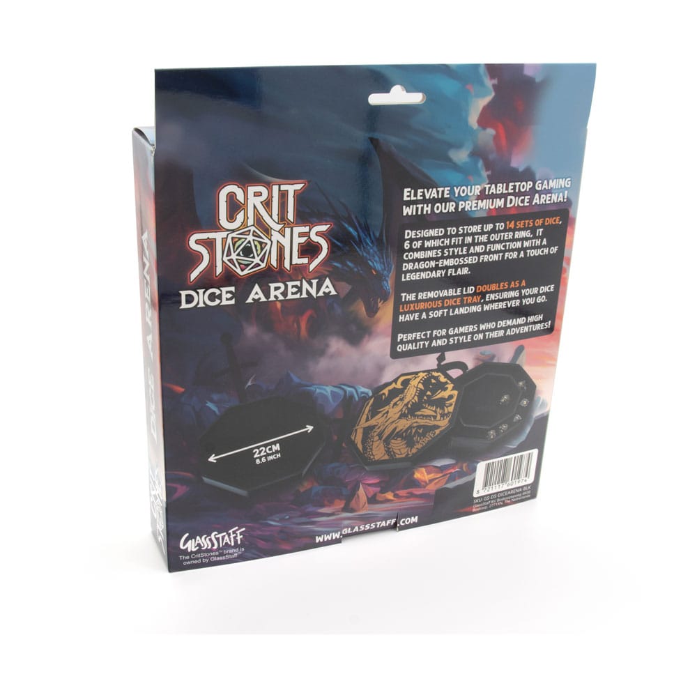 CritStones Arena Dice Tray Black Dragon (Yellow Lid) P035561
