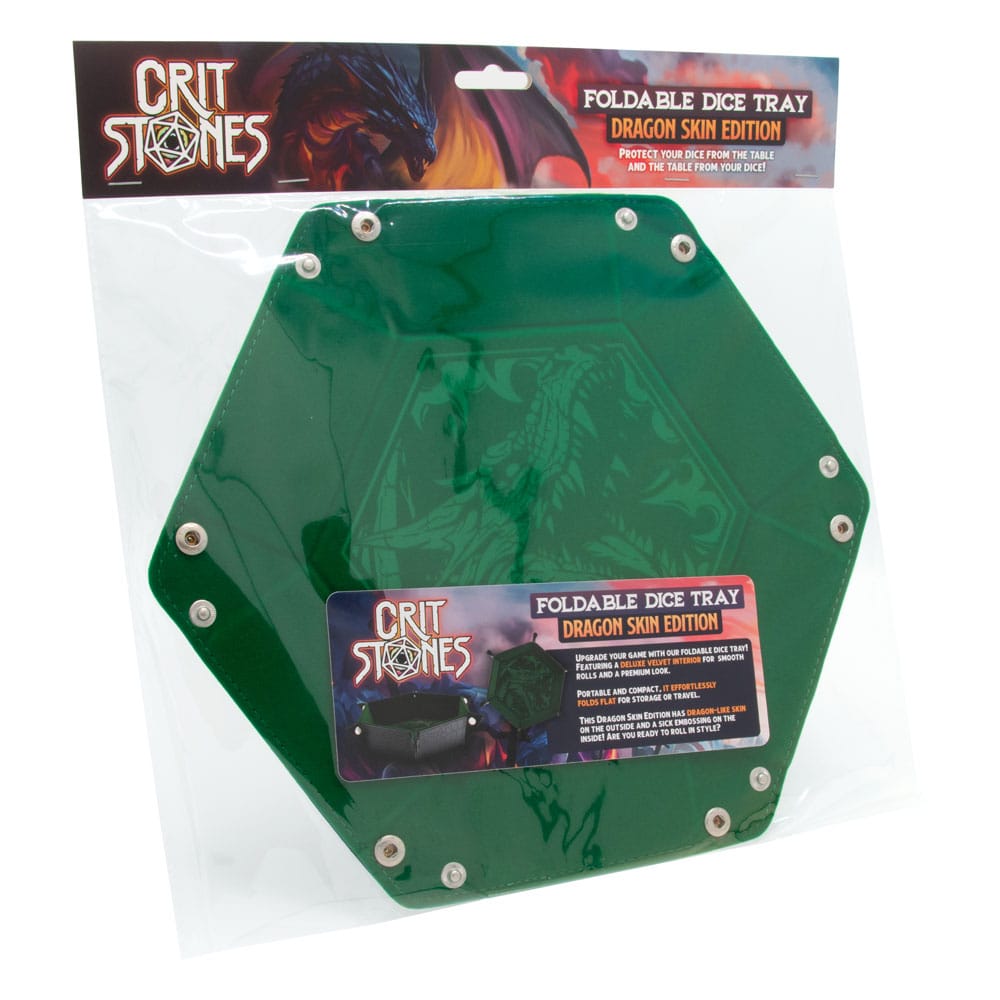 CritStones Folding Dice Tray Dragon Skin Edition Green P035563