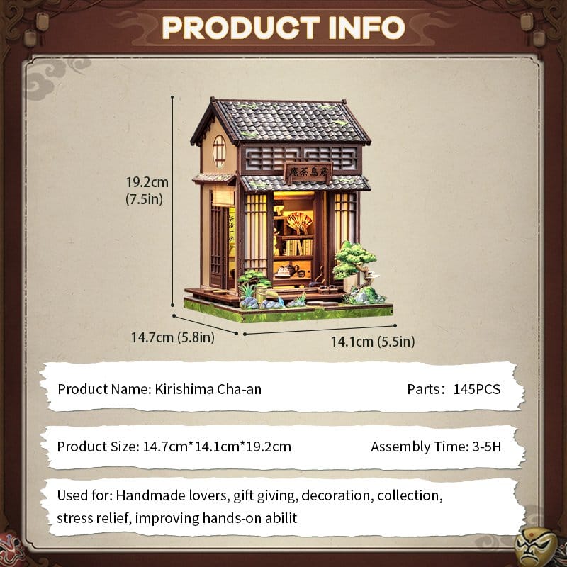 Miniature House Model Kit Kirishima Cha-an 19 x 14 cm P073231