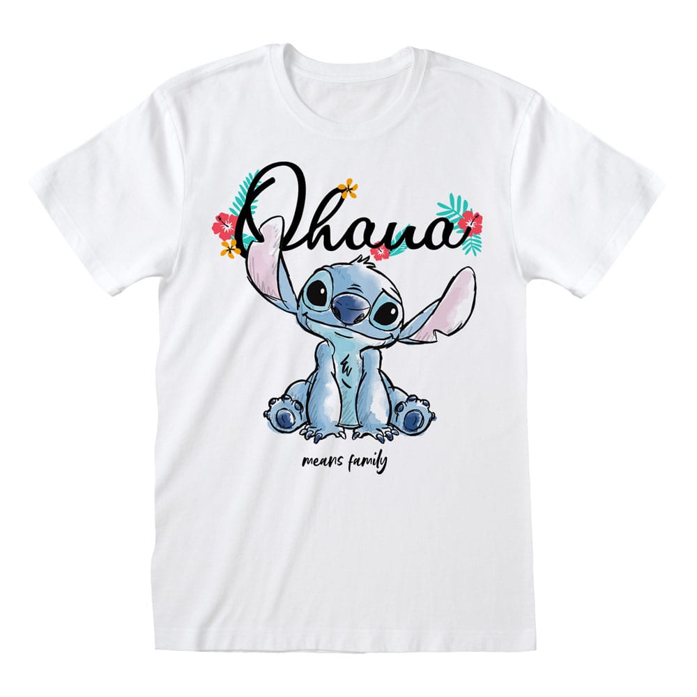 Lilo & Stitch T-Shirt Ohana Means Family White Size M P036083