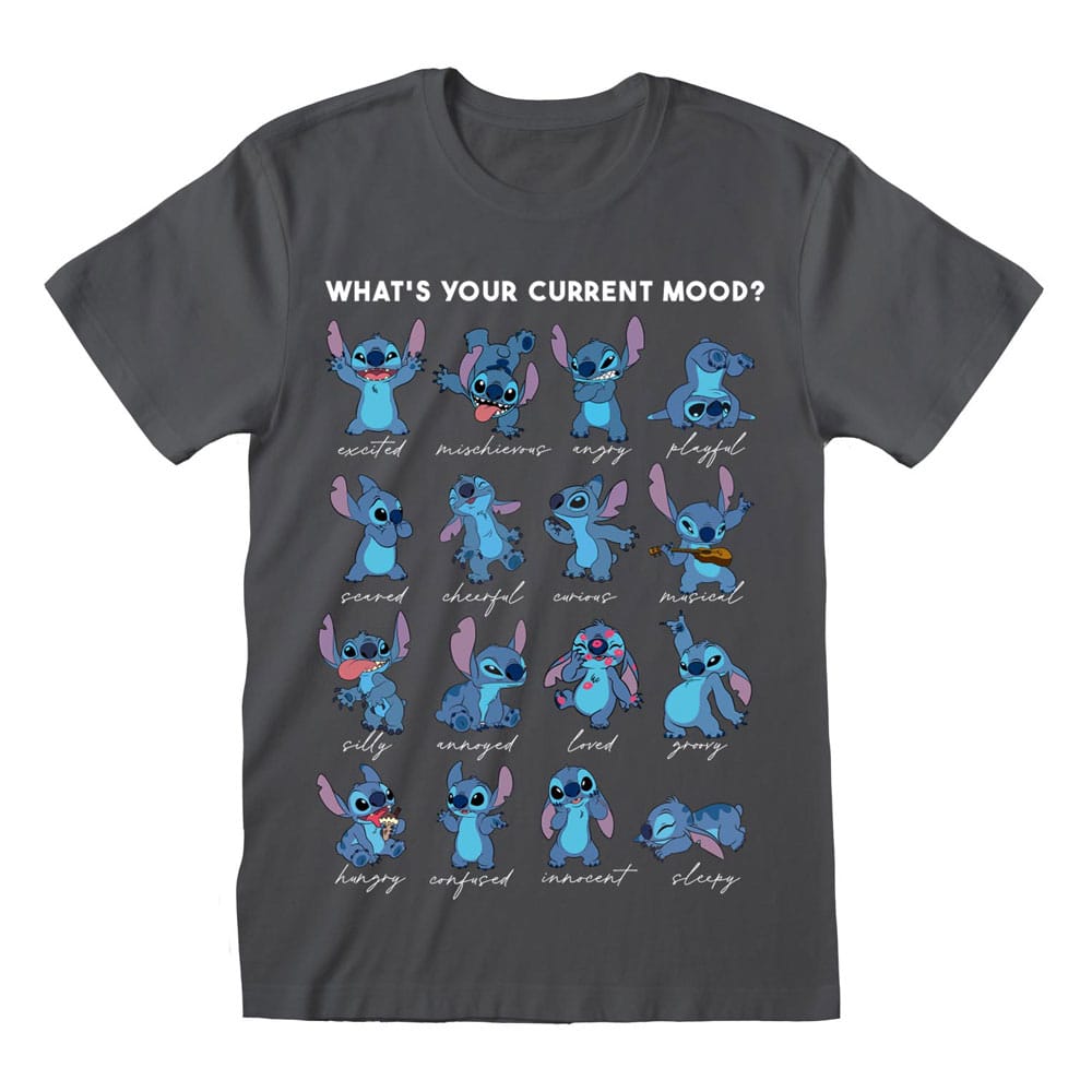 Lilo & Stitch T-Shirt Stitch Emotions Charcoal Size XL P036096
