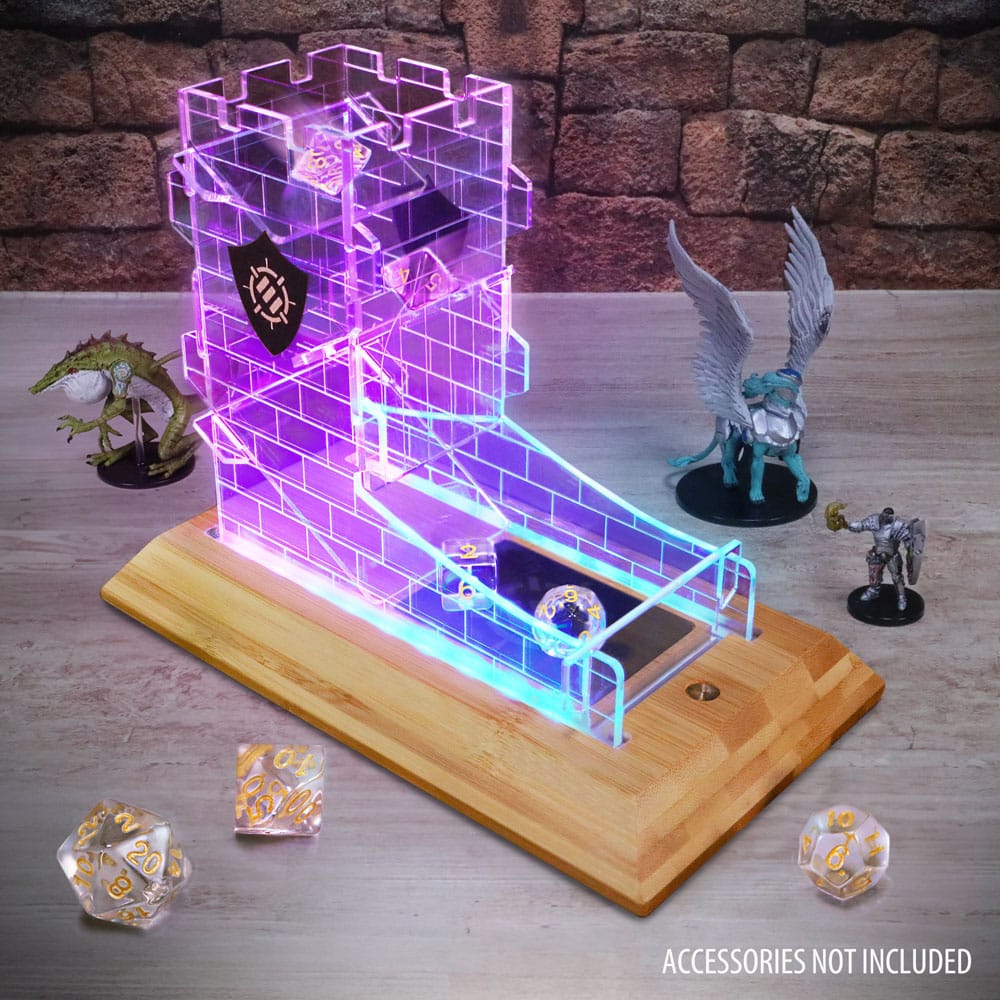 Enhance Tabletop Series LED Dice Tower with Dice Set Clear P036361