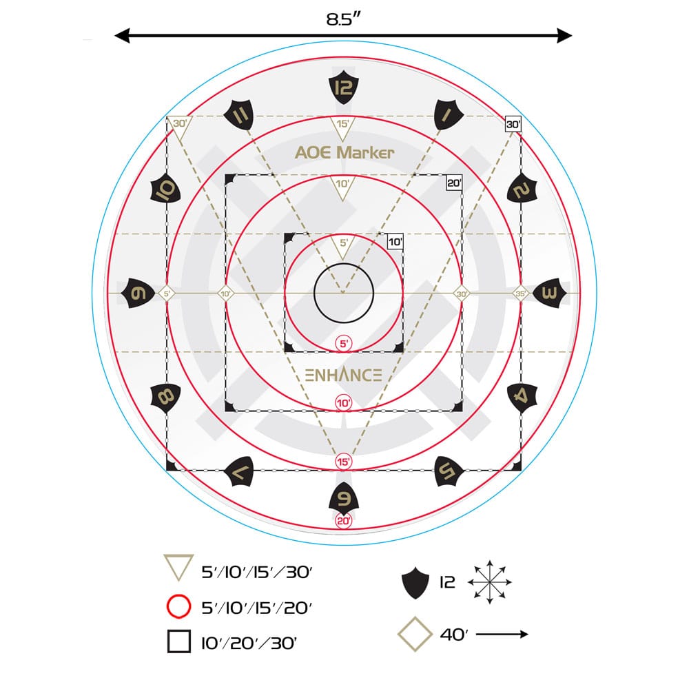 Enhance RPG Series 30ft Spell AoE Damage Template P036362