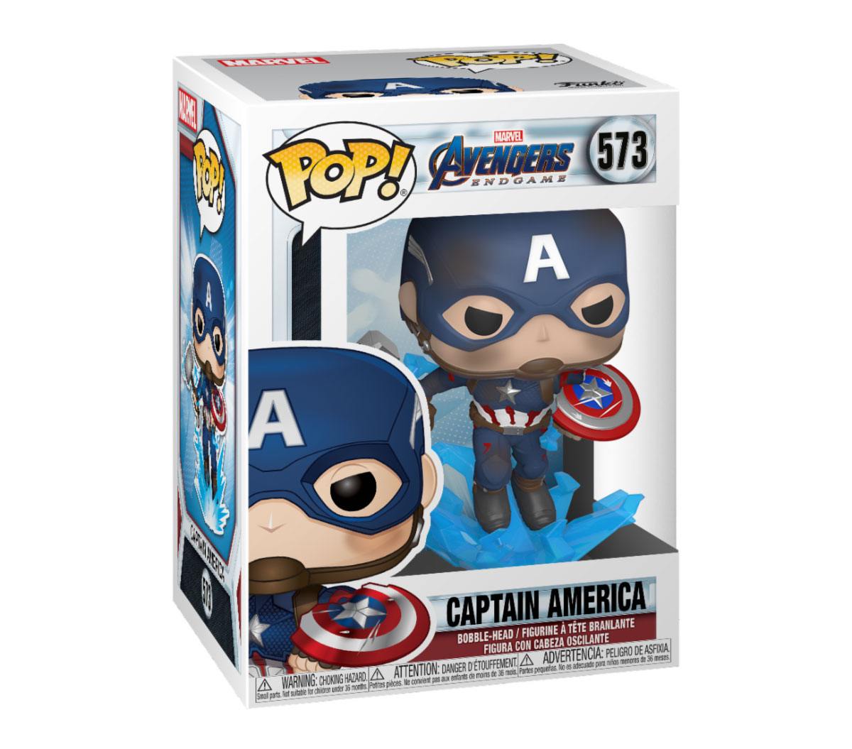 Avengers: Endgame POP! Movies Vinyl Figure Captain America w/Broken Shield & Mjolnir 9 cm