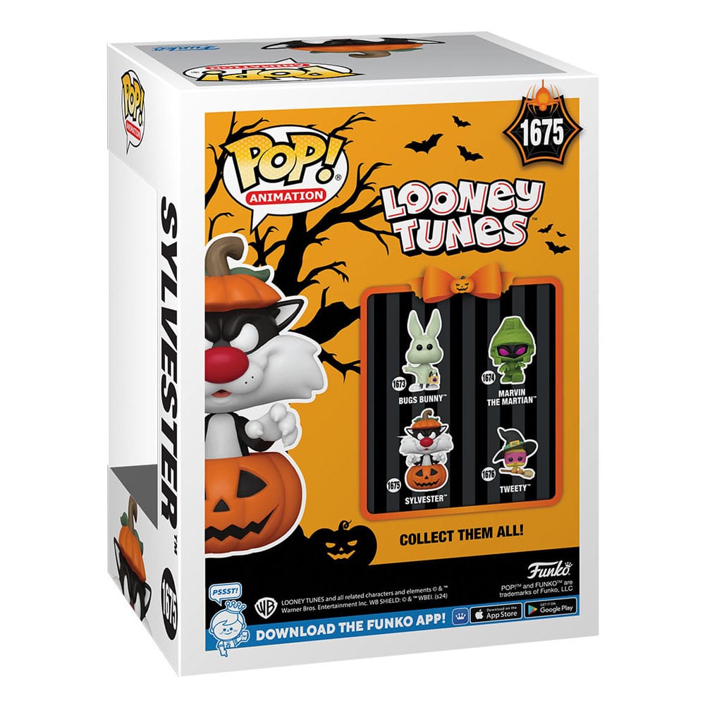 LOONEY TUNES POP! TELEVISION VINYL FIGURE HALLOWEEN SYLVESTER W/PUMPKIN 9 CM P038755