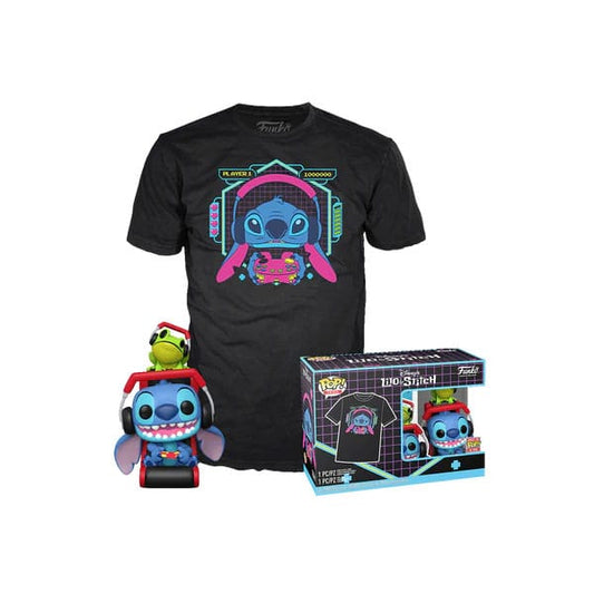 Lilo & Stitch POP! & Tee Box Gmr Stitch w/frog Size L P039522