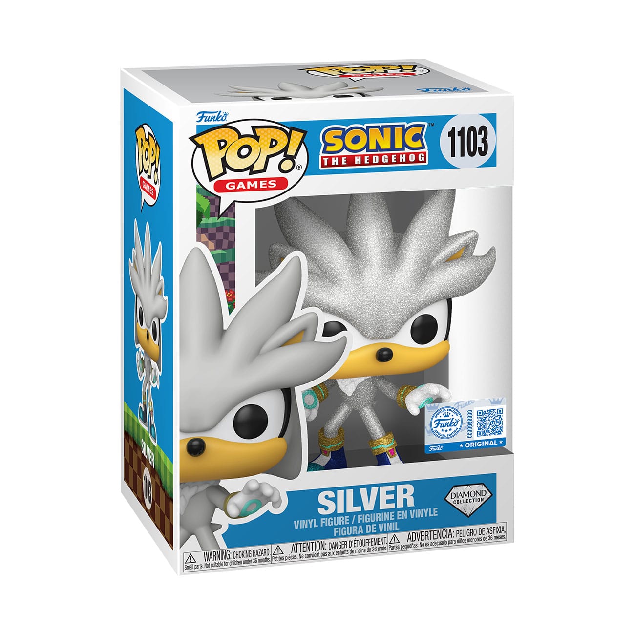 Sonic The Hedgehog POP! Games Vinyl Figure Silver The Hedgehog (FL) 9 cm P040002
