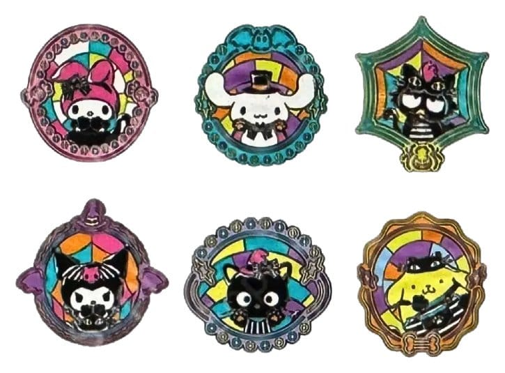 Sanrio by Loungefly Enamel Pins Blind Box Hello Kitty and Friends Halloween Stained Glass Display (12) P071201