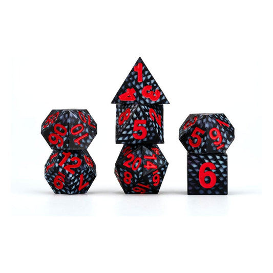 Dragon Storm Sharp Edge Silicone Dice Set Black Dragon Scales (7) P040265
