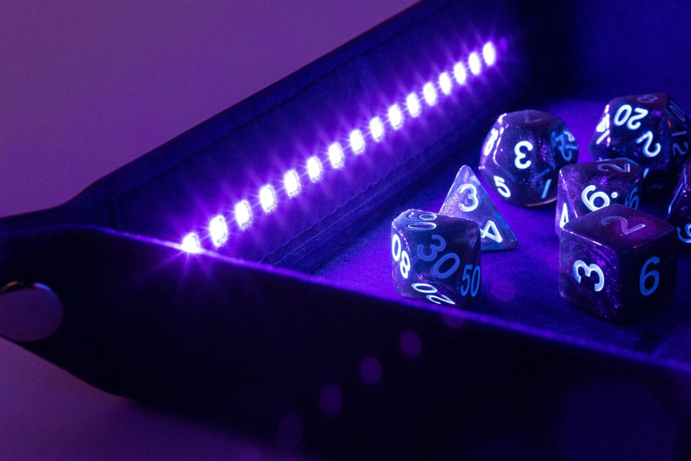 FanRoll Shadowlight Folding Blacklight Dice Tray Black P040305