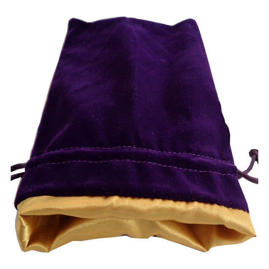 FanRoll Dice Bag Velvet Purple with Golden Satin Large P040338